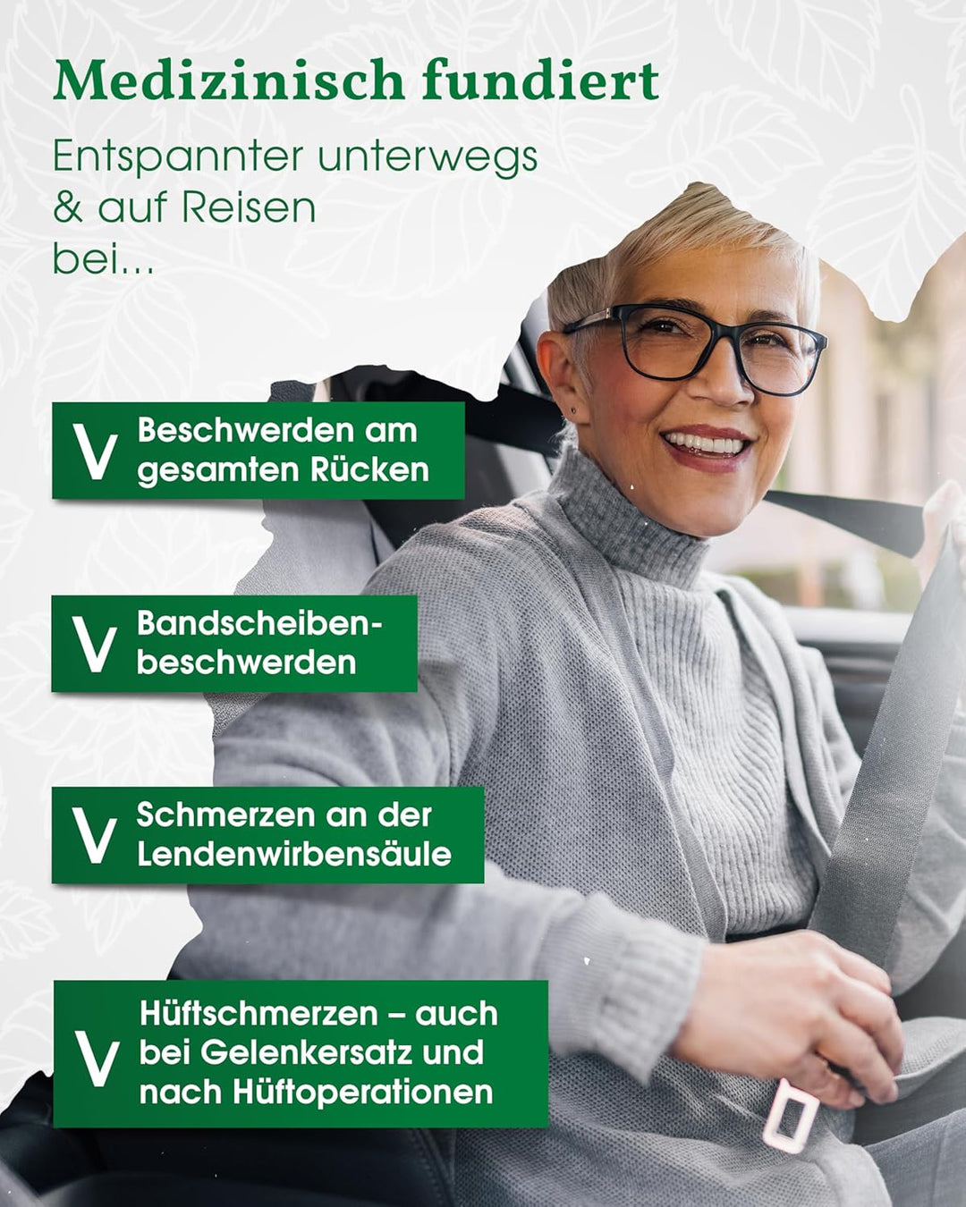 Vital Kissen® Auto | Keilkissen Auto | orthopädisches Sitzkissen Auto | Ergonomisch | entlastet orth