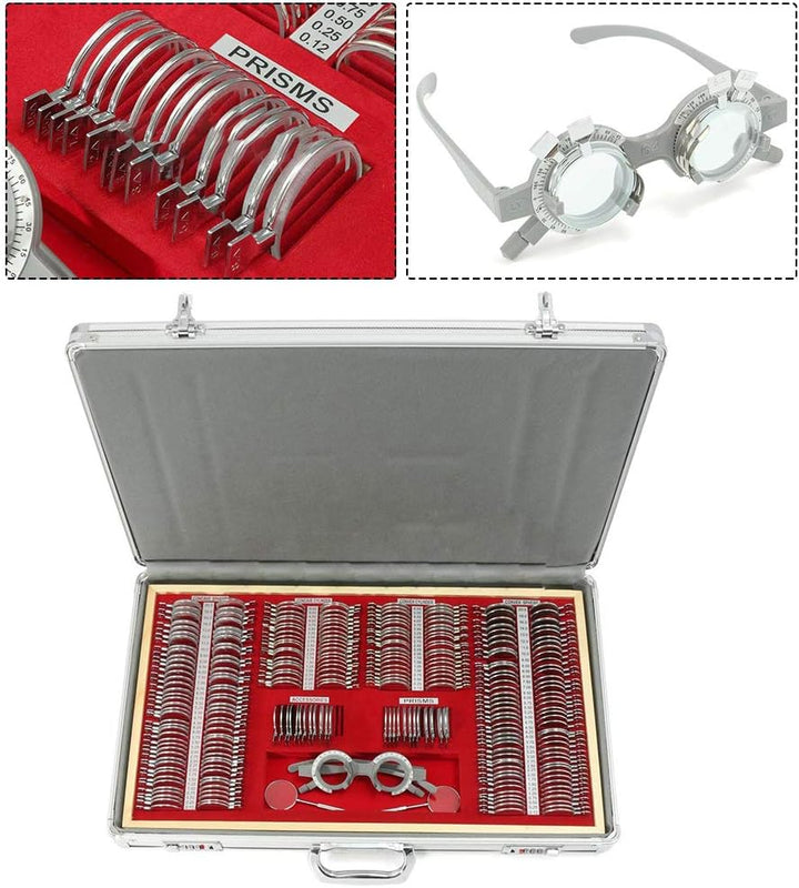 266Pcs Metal Optometry Optical Trial Lens Set Optometrie Metallrand Linse Testlinsen Frame Alukoffer