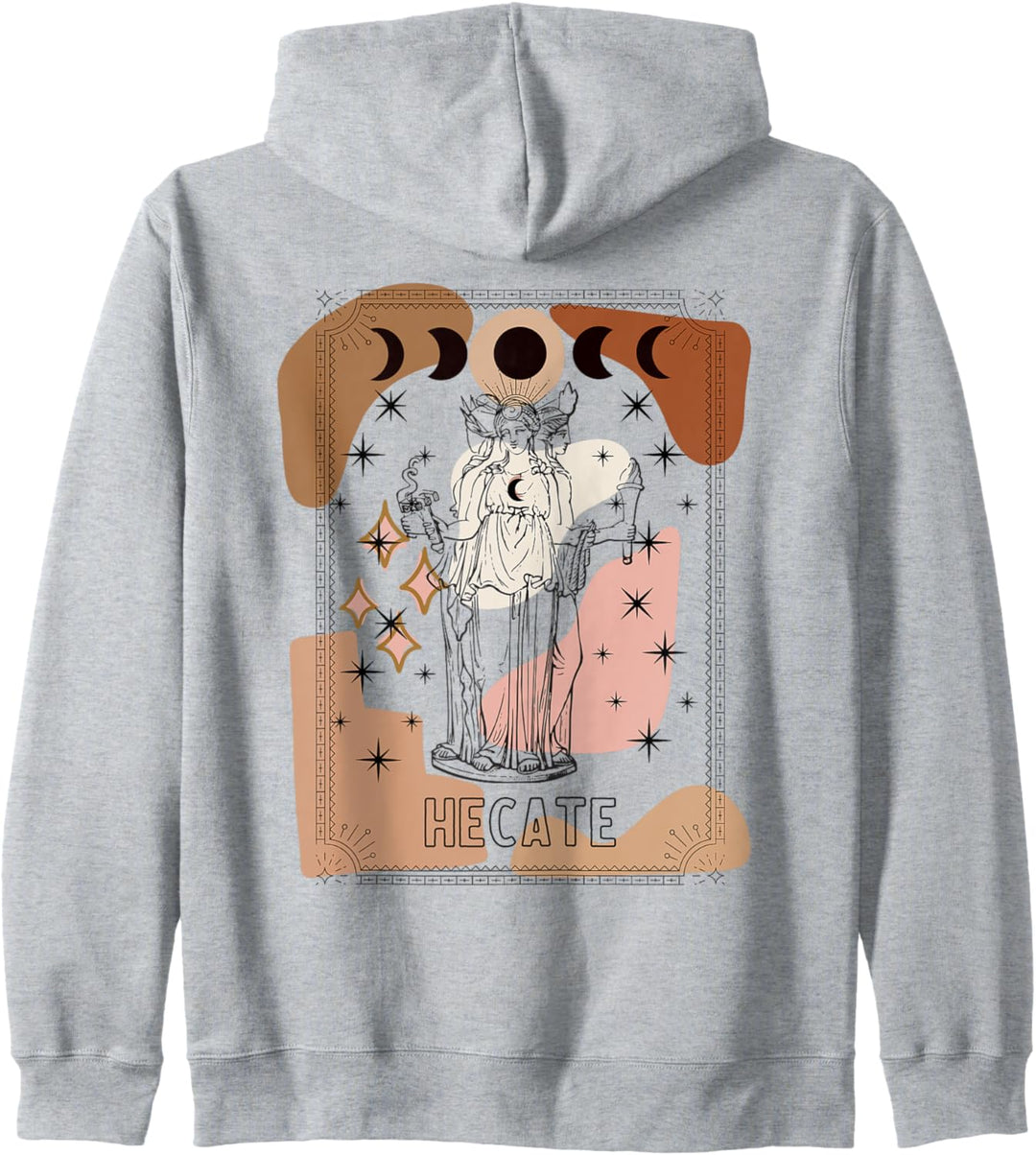 Abstrakte Kunst Triple-Moon Goddess Hecate Tarot-Karte Hexe Kapuzenjacke