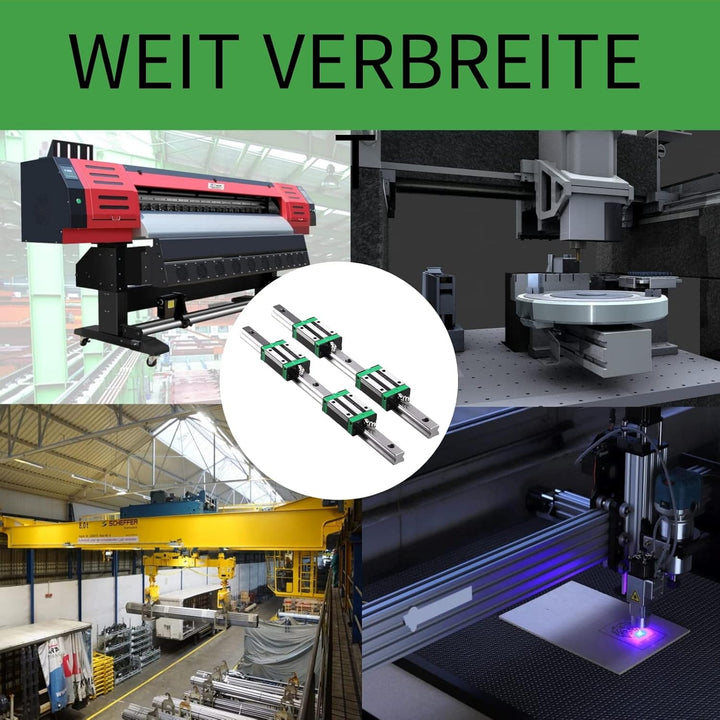 ONLISUM HGR20 300mm 2 Stück Linearschiene mit 4 Stück HGH20CA Lagerkissen Blöcke 20mm für DIY 3D Dru