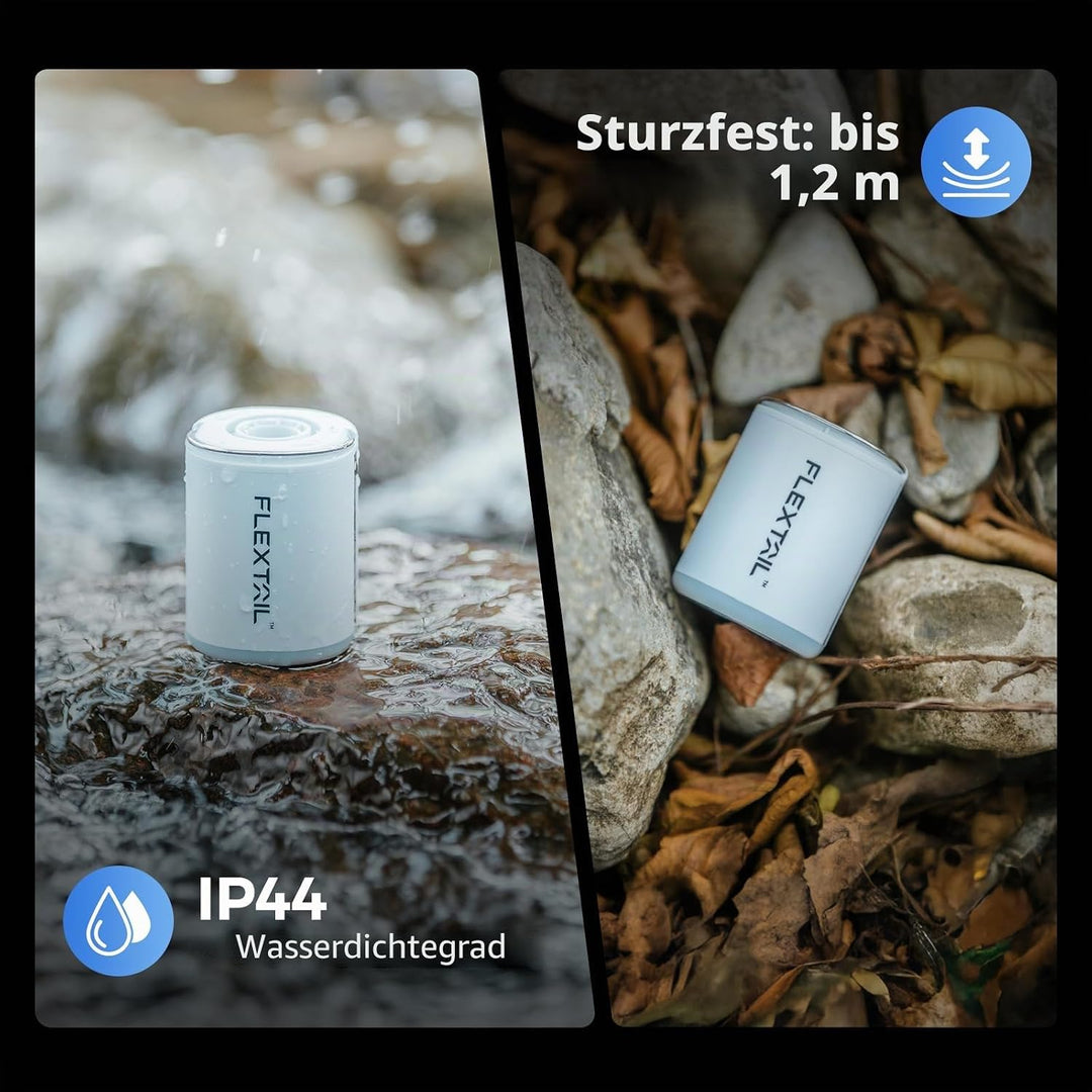 FLEXTAILGEAR Tiny PUMP2 X, Elektrische Luftpumpe mit 1300mAh Akku, Tragbare Kompakte Mini Pumpe USB