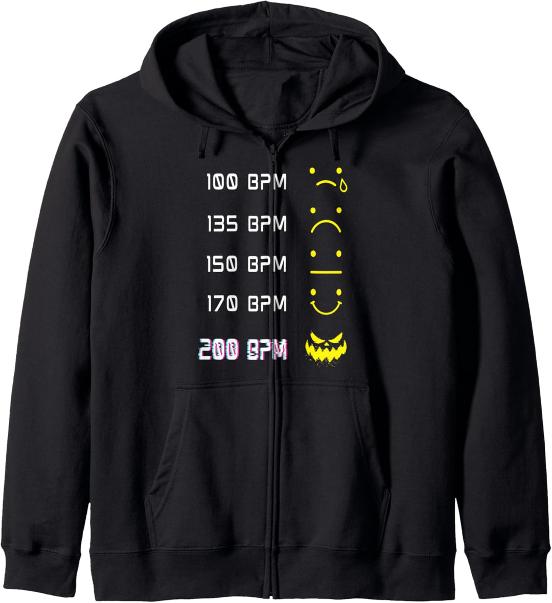 Acid House EDM Techno-Partyfestival DJ Uptempo 200BPM Rave Kapuzenjacke