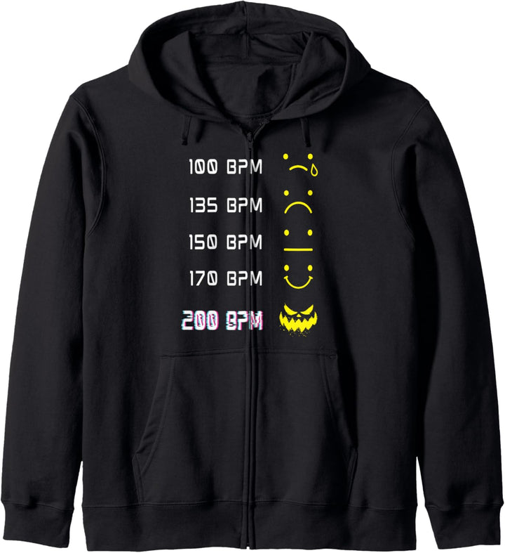 Acid House EDM Techno-Partyfestival DJ Uptempo 200BPM Rave Kapuzenjacke