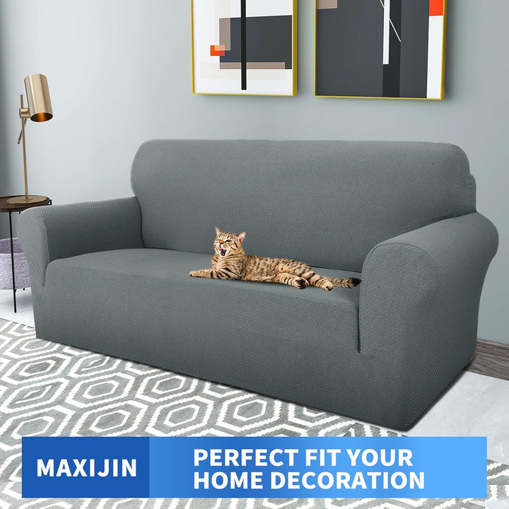 MAXIJIN Creative Jacquard Couchbezüge für 2-Sitzer, Super Stretch rutschfeste Liebessitz Sofabezug f