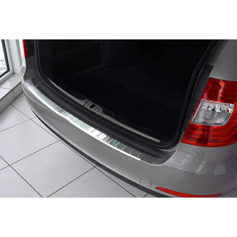 Avisa Edelstahl Heckstossstangenschutz kompatibel mit Skoda Superb Combi 2013-2015 'Ribs'