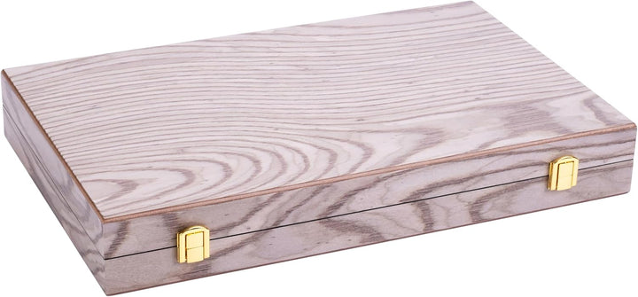 Engelhart- 250543 - Luxus-Backgammon 18 Zoll – Ebenholzfurnier lackiert – grau 18 Zoll Ebenholz Grau