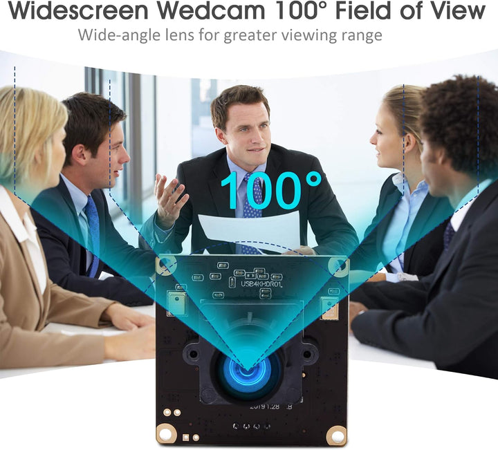 G 4K USB Kameramodul 2160p Webcam modul,Weitwinkel UHD 30fps Webkamera modul,100grad verzerrungsfrei