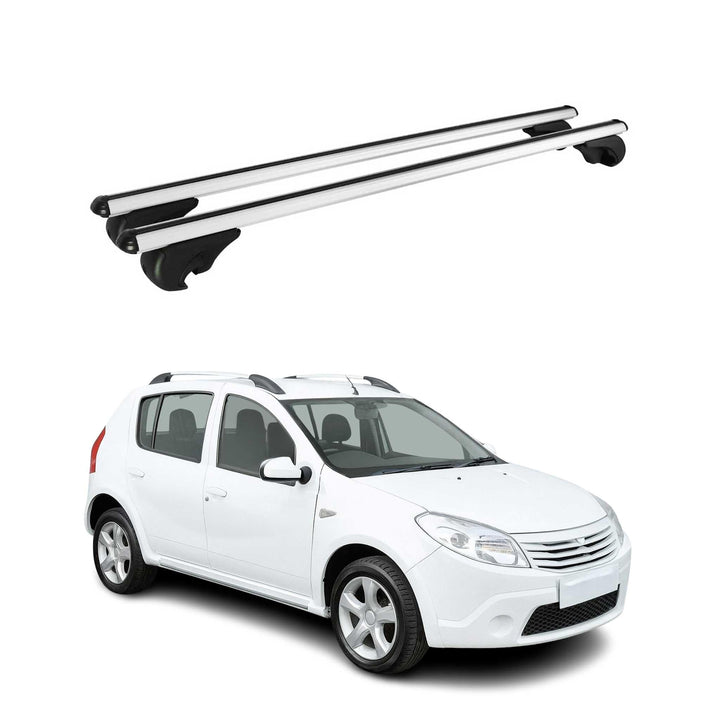 OMAC Aluminium Dachträger Querträger für Dacia Sandero I 2008-2012 – TÜV/DIN 75302:2019 – Abschliess