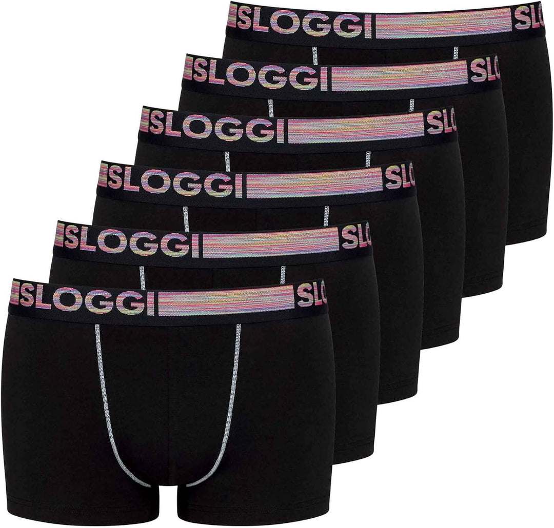 Sloggi Herren Go ABC Natural H Hipster 6p Retroshorts (6er Pack) L Schwarz, L Schwarz