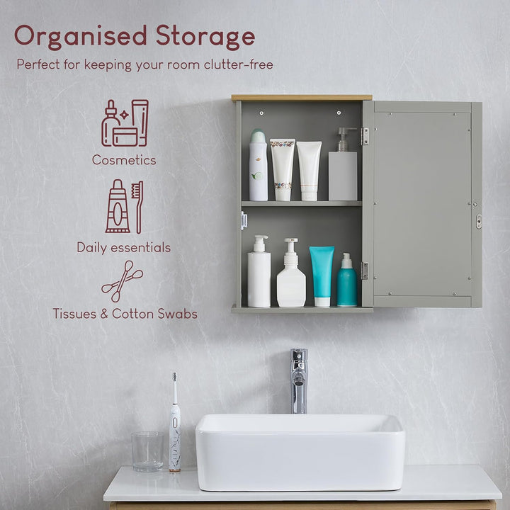 Bath Vida Hoch-& Midischränke fürs Bad, Mitteldichte Holzfaserplatte, Grau, Standard 1 Tür Grau, 1 T