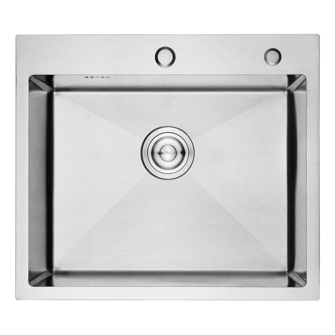 Ibergrif Spüle Küchenspülen für den Unterbau, 55-45cm Unterbaubecken, Spülbecken Satin Edelstahl, 1