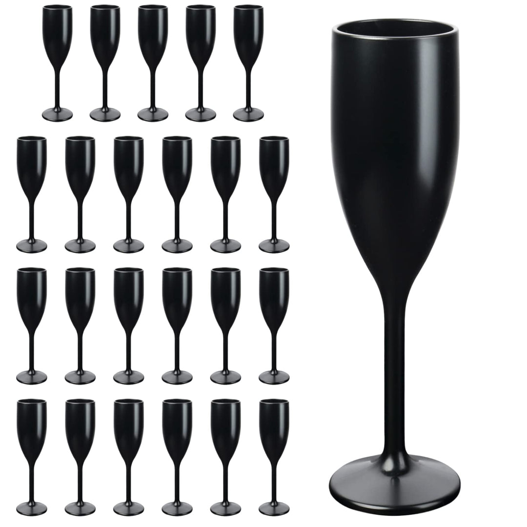 Schramm® Mehrweg Sektgläser in schwarz wählbar 6, 12, 24 oder 48 Stück 150 ml Champagner Glas Sektfl