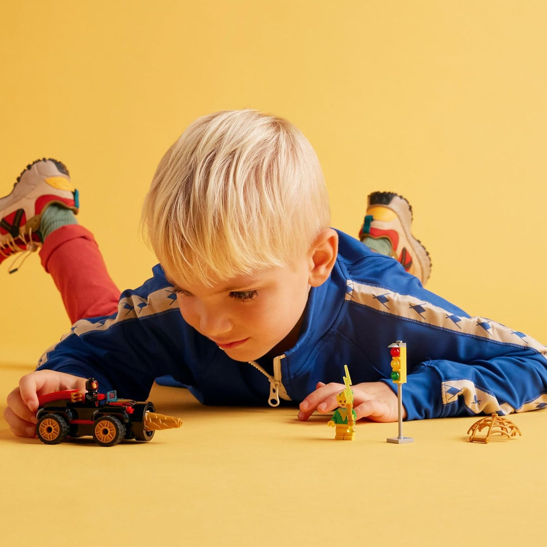 KITMOUS Drill Spinner Vehicle, Miles Morales Spin Car with 2 Minifigures, Toy from + TV Series, Gift