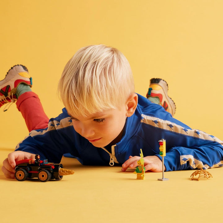 KITMOUS Drill Spinner Vehicle, Miles Morales Spin Car with 2 Minifigures, Toy from + TV Series, Gift