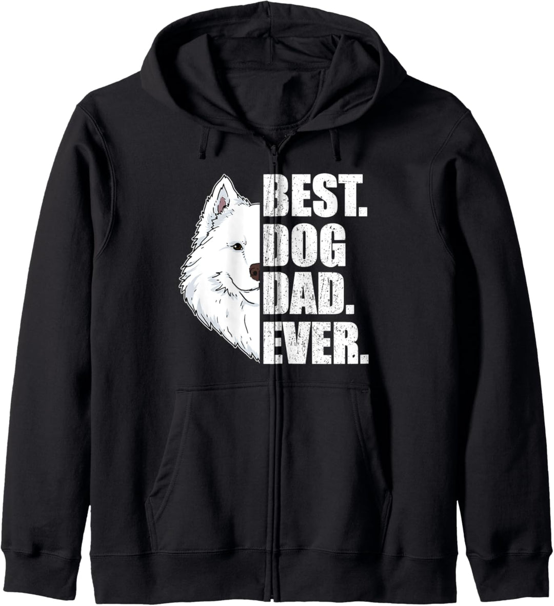 Best Dog Dad Ever Lustiges Vatertag Geschenk Samojede Hunde Kapuzenjacke