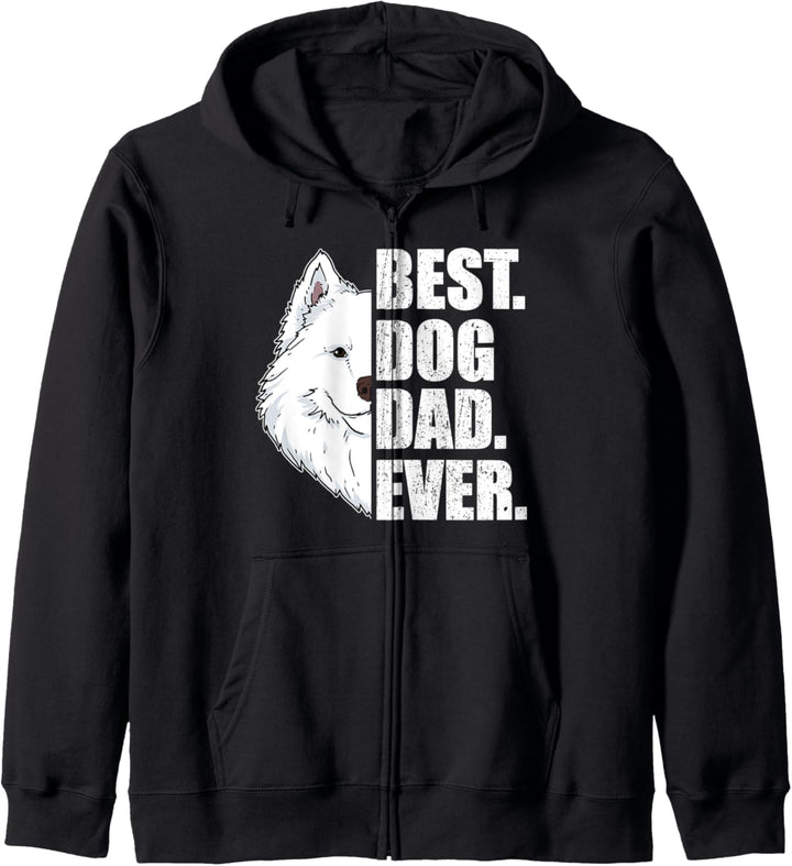 Best Dog Dad Ever Lustiges Vatertag Geschenk Samojede Hunde Kapuzenjacke