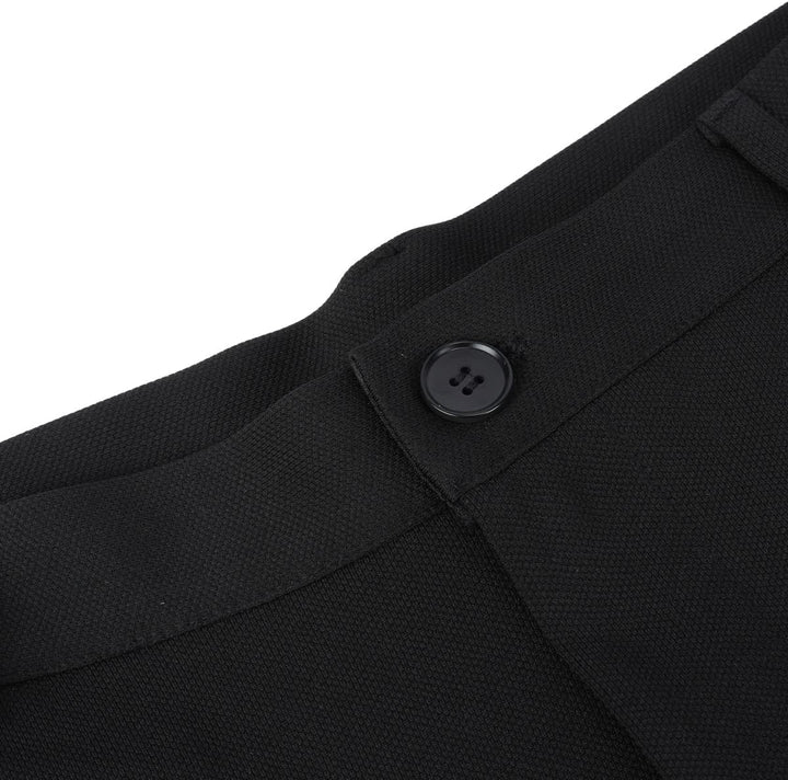 Allthemen Herren Anzughose mit Stretchkomfort Slim Fit Anzug Straight Hose für Business XL Schwarz,