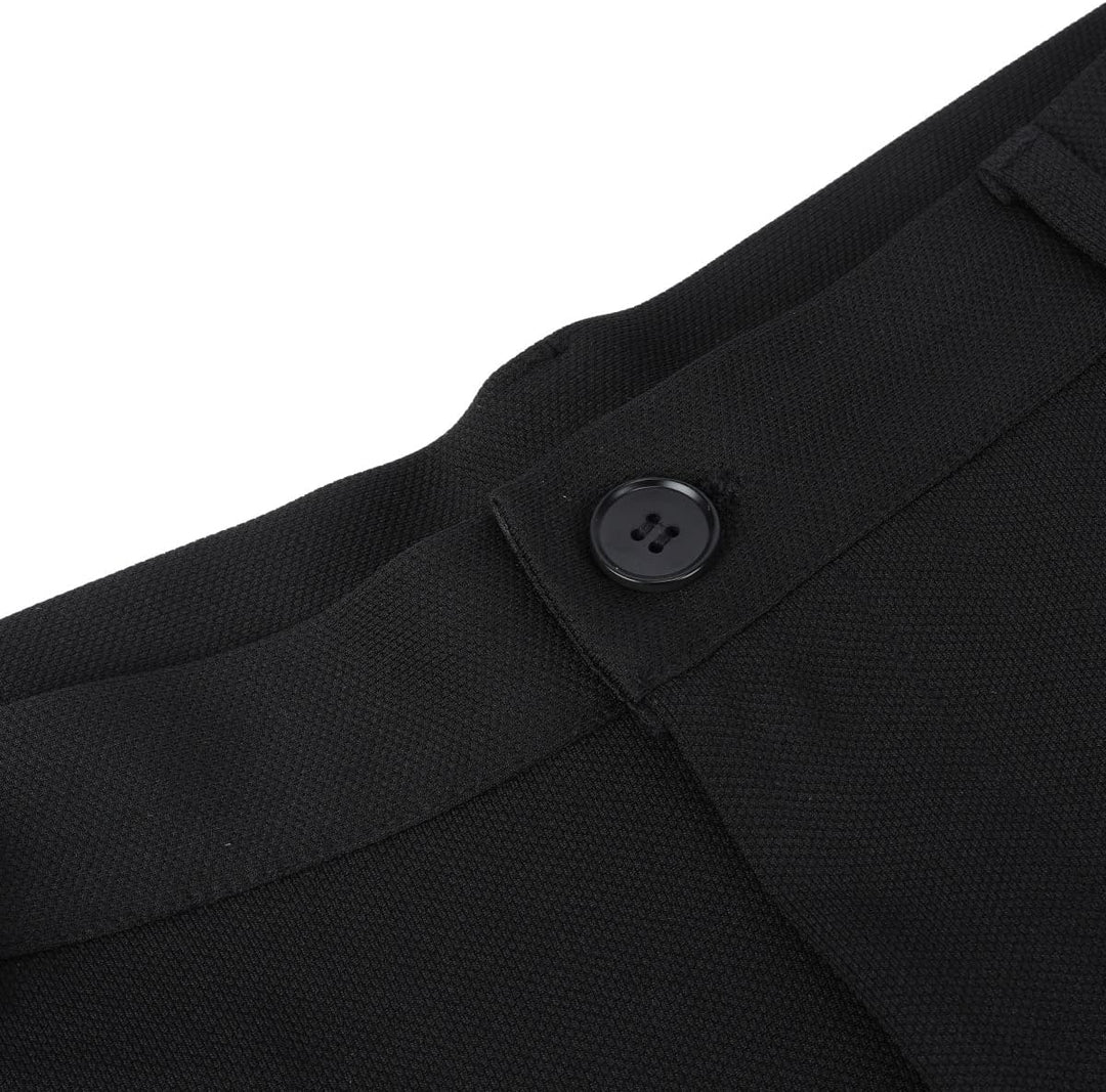 Allthemen Herren Anzughose mit Stretchkomfort Slim Fit Anzug Straight Hose für Business XL Schwarz,
