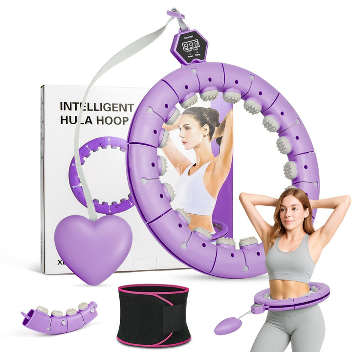 Smart Hula Hoop Reifen Erwachsene mit Gewicht Kugel und Hüftgürtel, Umfang (70-130cm) Abgebauter Fit