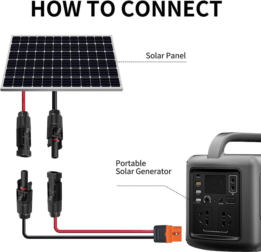 ZkeeShop Solar auf XT60i 5M Kabel 10AWG XT60I-F Solarkabel 6mm2 Verlängerungskabel Kompatibel für Tr
