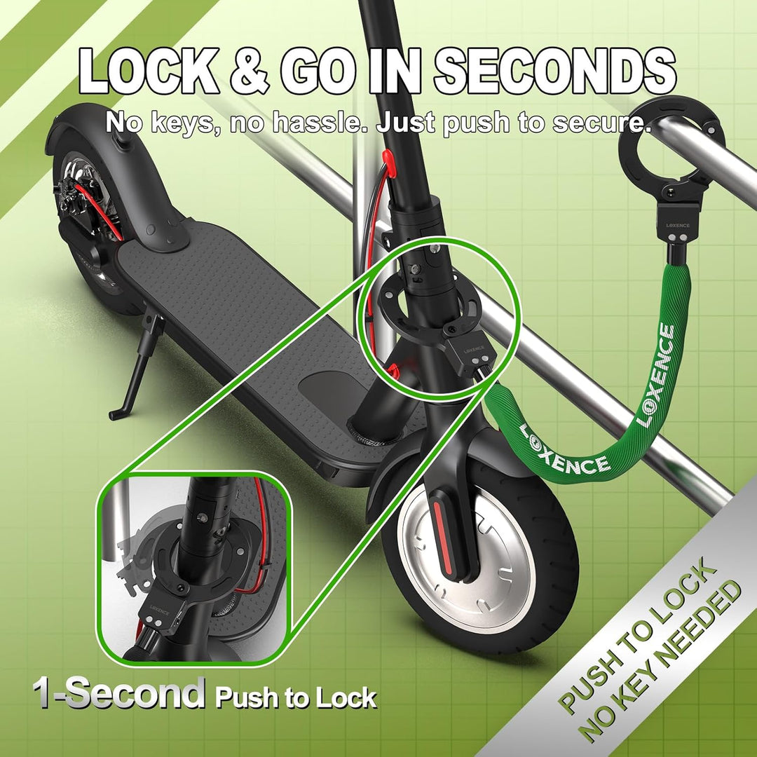 E Scooter Schloss, Handschellenschloss mit Kordelzugbeutel, Hohe Sicherheit Fahrradschloss, Scooter