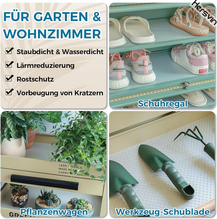 Hersvin Schubladenmatte 25cmx500cm Schrankpapier Schubladeneinlage Eva Wasserfest Nicht Klebende Unt