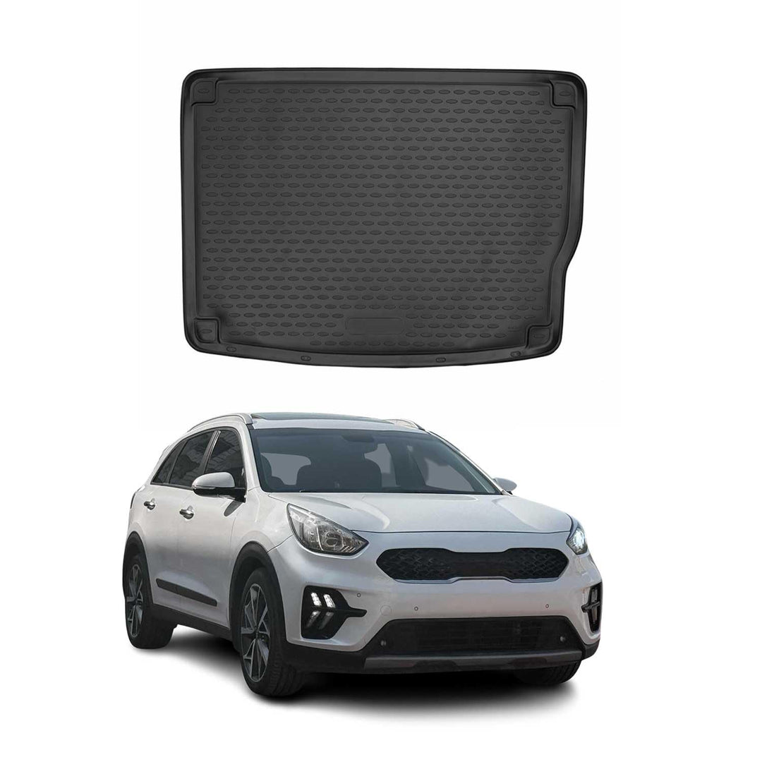 OMAC Kofferraummatte Kofferraumwanne kompatibel mit Kia e-NIRO 2018-2022 Gummi TPE Schwarz