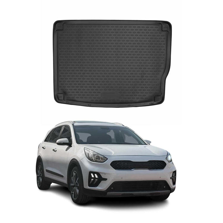 OMAC Kofferraummatte Kofferraumwanne kompatibel mit Kia e-NIRO 2018-2022 Gummi TPE Schwarz