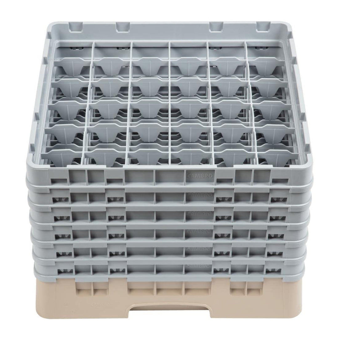 Cambro Camrack 36 Comp Glasregal mit 6 Verlängerungen, Beige, 2 Stück
