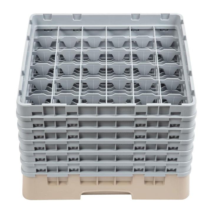 Cambro Camrack 36 Comp Glasregal mit 6 Verlängerungen, Beige, 2 Stück