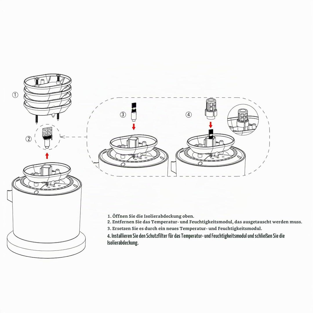 ECOWITT WH65MTH Neuestes Temperatur- und Feuchtemodul für Wetterstationen mit Aussensensor WS69 WS80