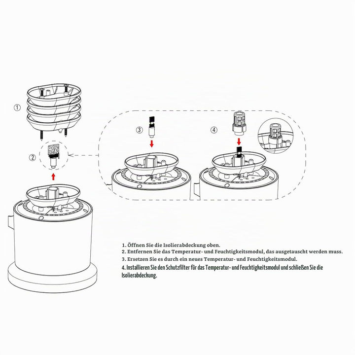 ECOWITT WH65MTH Neuestes Temperatur- und Feuchtemodul für Wetterstationen mit Aussensensor WS69 WS80