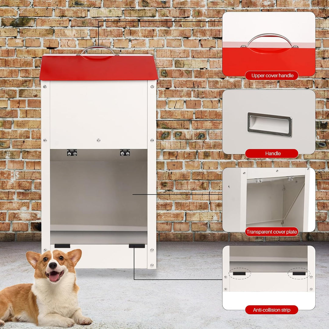 Svauoumu Futterautomat für Hunde - Fassungsvermögen 11 kg, mit Deckel Zum Schutz des Futters, Nageti