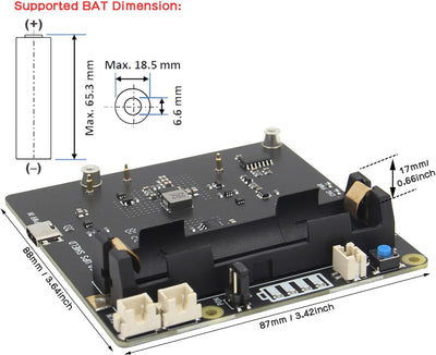 Geekworm Raspberry Pi 4 UPS X703, Ultra-compact 18650 UPS Shield with Auto Power On for Raspberry Pi