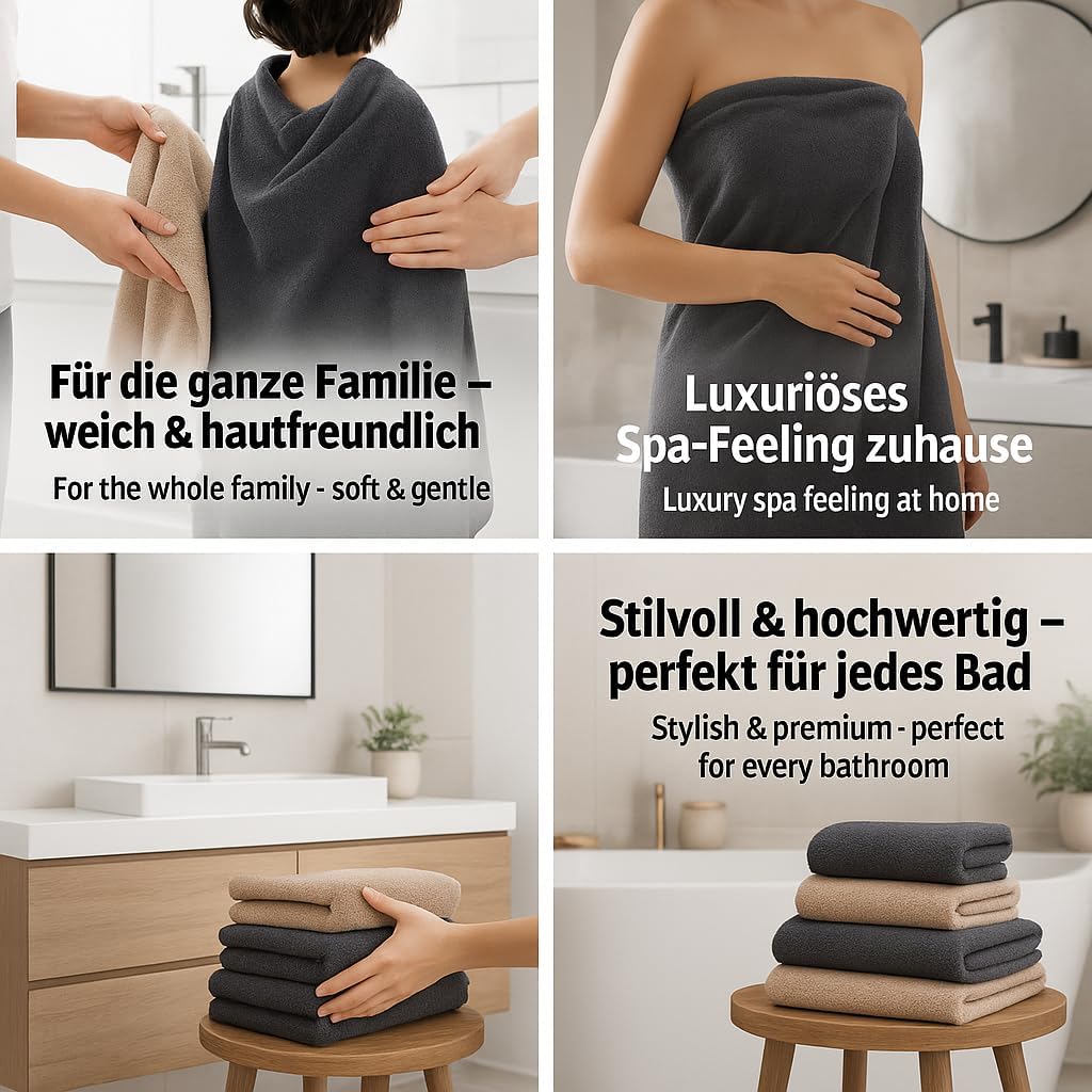 Betz 12 TLG. Handtuch Set Berlin 100% Baumwolle 2 Liegetücher 4 Handtücher 2 Gästetücher 2 Seiflappe