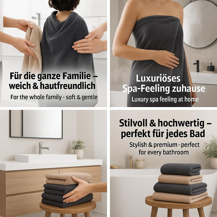 Betz 12 TLG. Handtuch Set Berlin 100% Baumwolle 2 Liegetücher 4 Handtücher 2 Gästetücher 2 Seiflappe