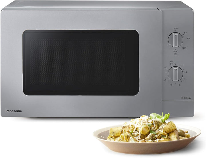 Panasonic NN-SM23QMEPG 20L Solo-Mikrowelle mit Glasschale, 800 W, Auftaueinstellung, 5 Leistungsstuf