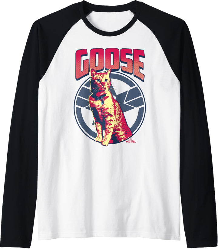 Captain Marvel Goose Logo Portrait Raglan