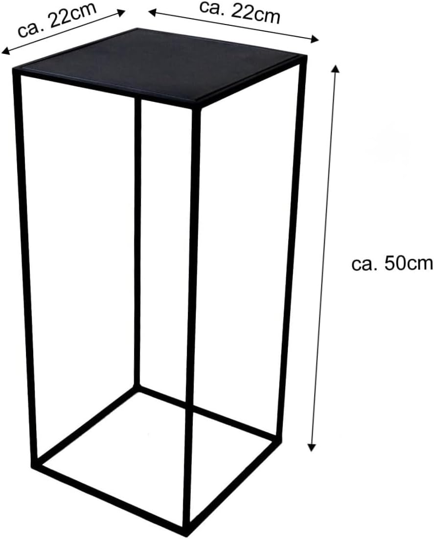 PrimoLiving 2er Set Metall Blumenhocker/Beistelltisch 77792 eckig schwarz Gr. S+M 2er Set: S+M, 2er