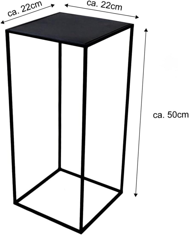 PrimoLiving 2er Set Metall Blumenhocker/Beistelltisch 77792 eckig schwarz Gr. S+M 2er Set: S+M, 2er