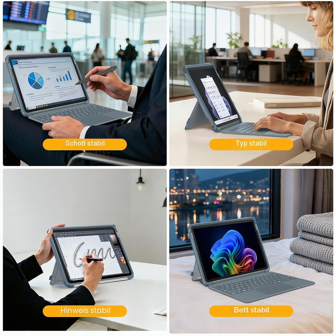 Fintie Hülle für Microsoft Surface Pro 12 Zoll 1. Edition (2025), Stossfeste Folio-Schutzhülle mit t