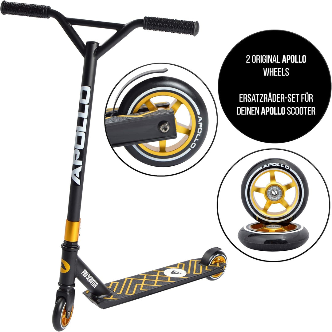 Apollo Stunt Scooter Ersatzräderset Pro Wheels - ABEC9 Kugellager, Roller Rad Ersatz-Räder passend S