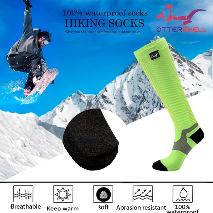 OTTERSHELL Wasserdichte Socken Unisex – Kniehohe Merinowolle-Socken für Outdoor, Laufen, Radfahren &amp;