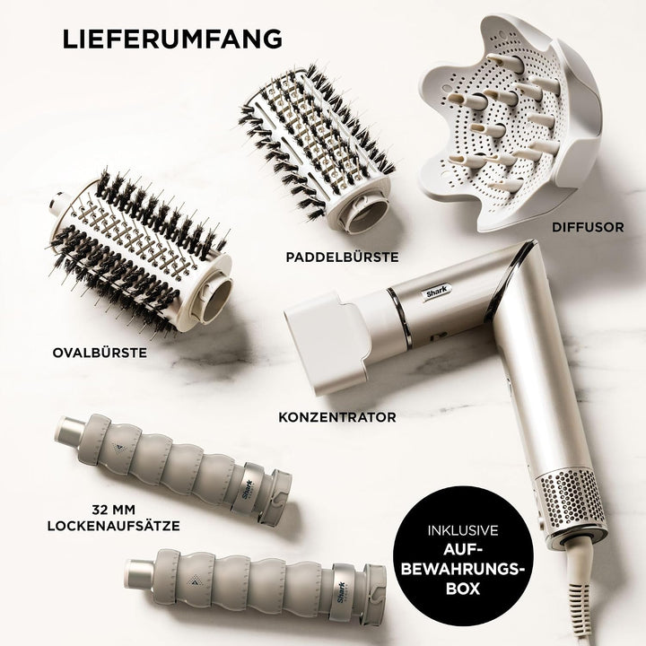 Shark FlexStyle 5-in-1 Luftstyler &amp; Haartrockner, Auto-Wrap-Lockenaufsatz, Paddle-Bürste, Ovalbürste