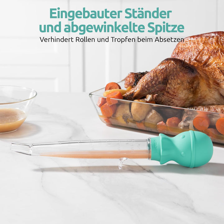 109℃ Hitzebeständige Grosse Abgewinkelte Bratenspritze: U-Taste Tritan Putenfleisch-Fettpipette mit