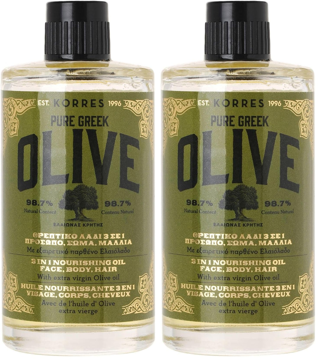 KORRES Olive Nährendes 3in1 Öl für intensive Feuchtigkeit, dermatologisch getestet, vegan, 100 ml Du