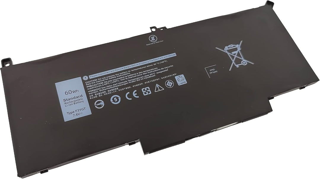 7.6V 60Wh, F3YGT Laptop Akku für Dell Latitude 7280 7290 7380 7390 7480 7490 E7280 E7290 E7380 E7390
