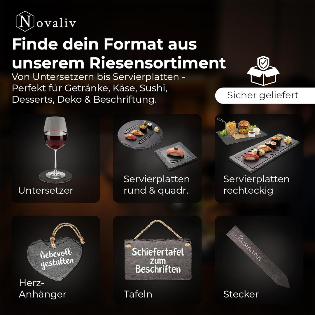 Schiefertafel zum Aufhängen mit Juteband Memotafel Kreidetafel Wandeko (12, 9 cm Tafel) 9 cm Tafel 1
