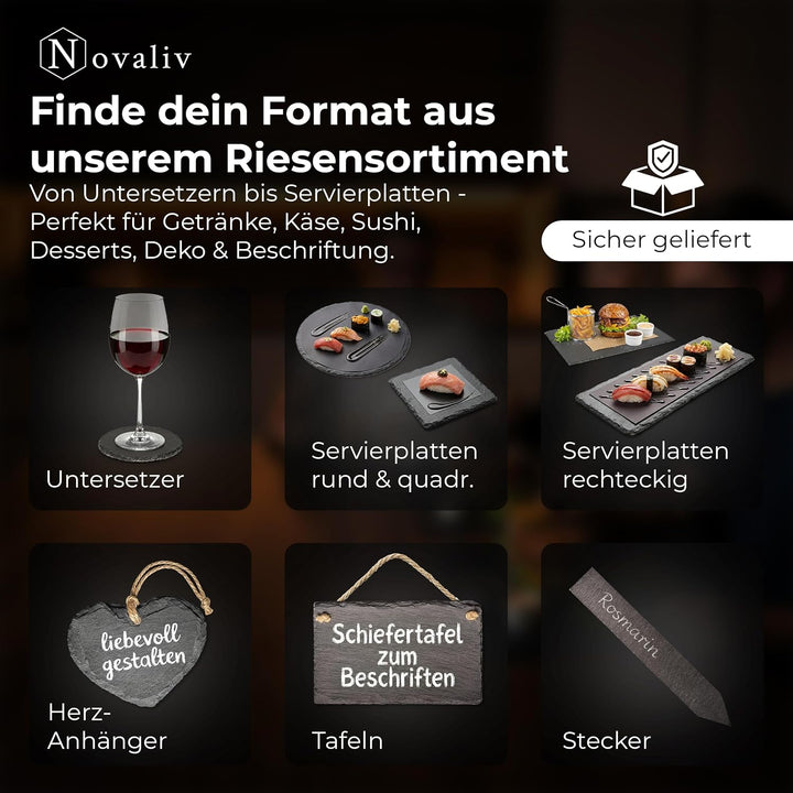Schiefertafel zum Aufhängen mit Juteband Memotafel Kreidetafel Wandeko (24, 9 cm Tafel) 9 cm Tafel 2