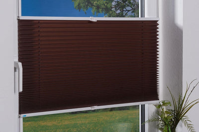 K-home Klemmfix-Plissee, Braun, 100cm x 130cm (B x L) 100 x 130 (B x L) Braun, 100 x 130 (B x L) Bra